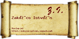 Zakócs István névjegykártya